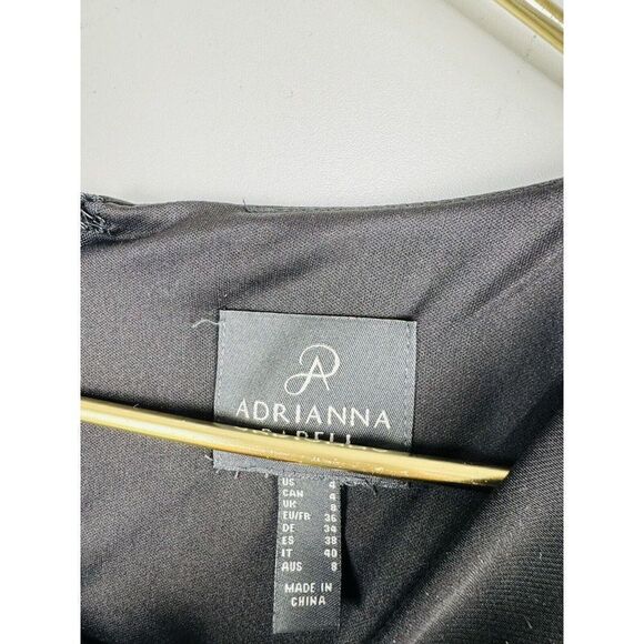 NWT Adrianna Papell Women's Sz 4 Embroidered Mesh Gown Tulle 3/4 Sleeve Floral - Picture 4 of 7